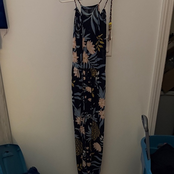 Abc Studios Pants - Floral Navy Jumpsuit